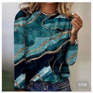 Zerysa, "Lavish Emerald-Green Marble Top." Size XXL.